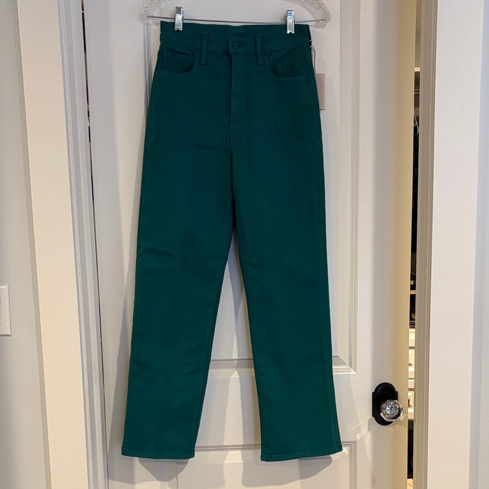 MOTHER Rambler Zip Ankle in Teal Green